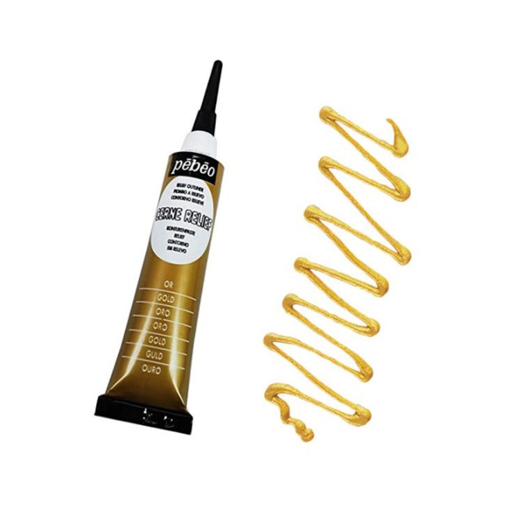 Краска по стеклу рельефная Cerne relief, цвет: под золото — картинка 3