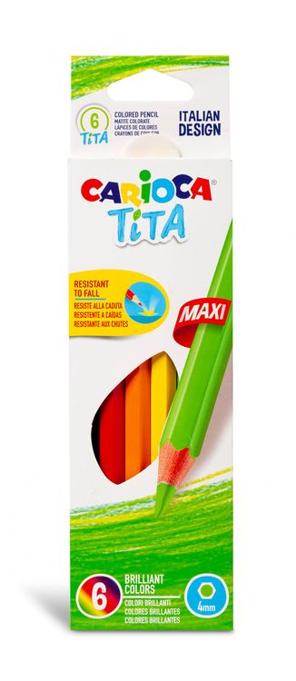 Карандаши цветные утолщенные пластиковые «Tita Maxi» 6 цв., Carioca