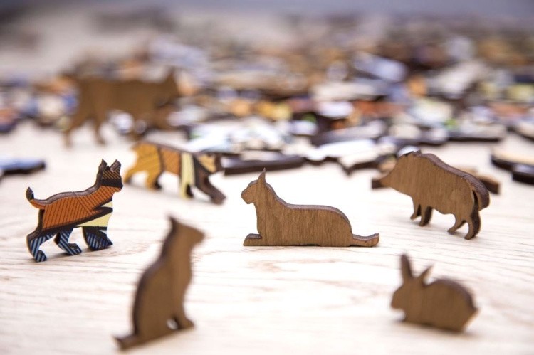Деревянные фигурные пазлы «Рысь», Eco Wood Art — картинка 4