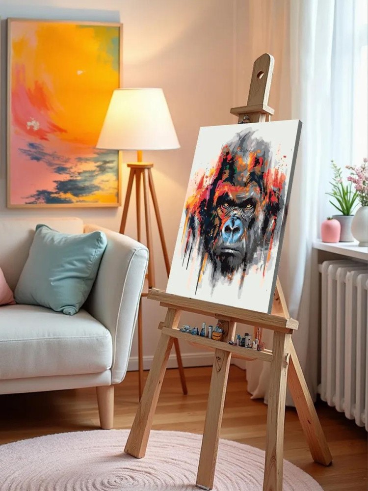 Картина по номерам «Акварельная горилла» — картинка 10