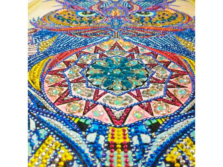 Алмазная вышивка 5D «Драгоценная сова» — картинка 2