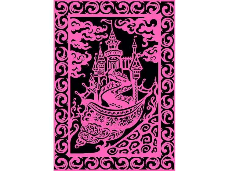 Вытынанка «Морской замок» (розовый) — картинка 2
