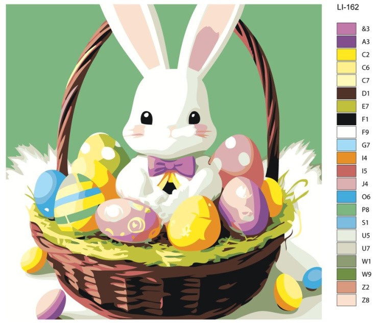 Картина по номерам «Улыбчивый пасхальный кролик» — картинка 2