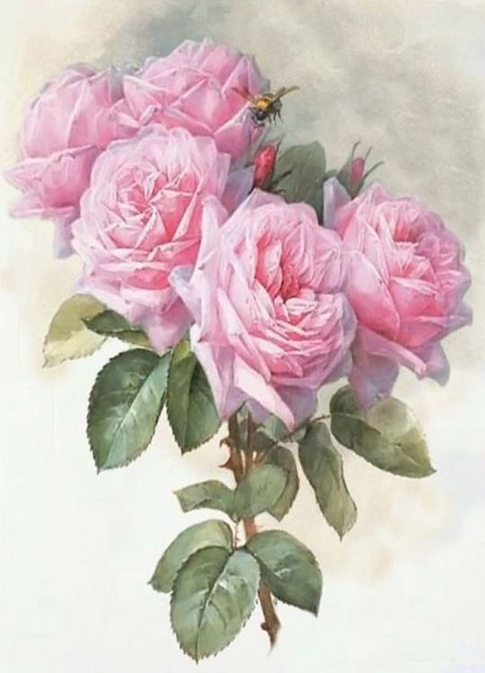 Рисунок на ткани «Букет роз»
