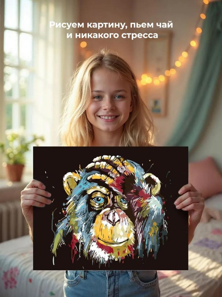 Картина по номерам «Шимпанзне» — картинка 7