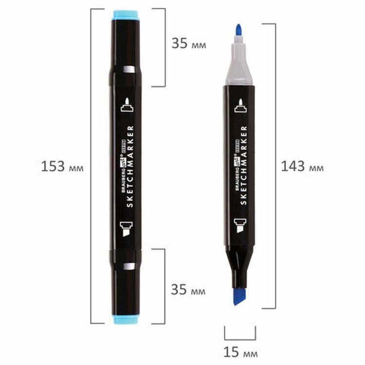 Маркеры для скетчинга двусторонние BRAUBERG ART DEBUT BLACK, цвет: набор 80 цв — картинка 8