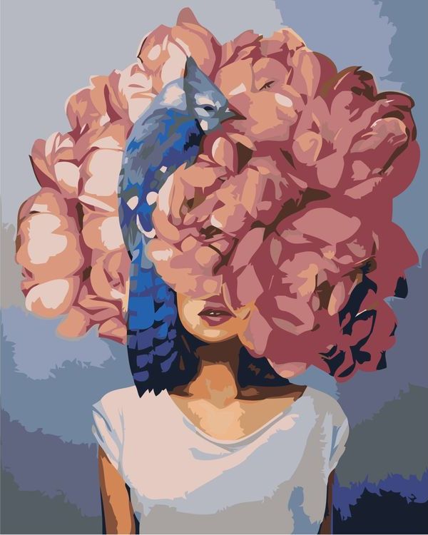Картина по номерам «Цветочная голова 4»