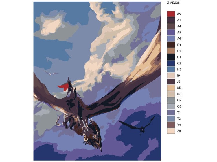 Картина по номерам «Верхом на драконе» — картинка 2