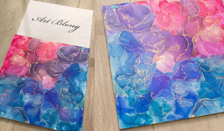 Набор для рисования алкогольными чернилами, планшет 30х30 см, Art Blong — картинка 7