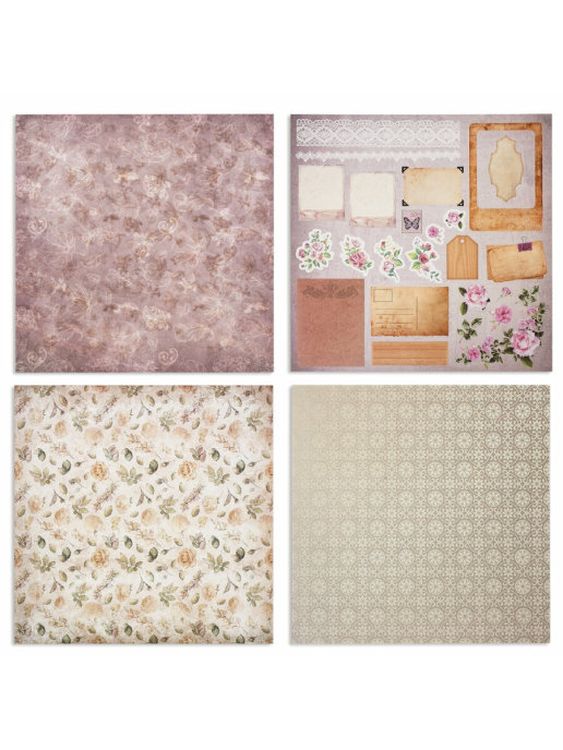 Бумага для скрапбукинга 30х30 см «Винтаж», 12 дизайнов — картинка 3