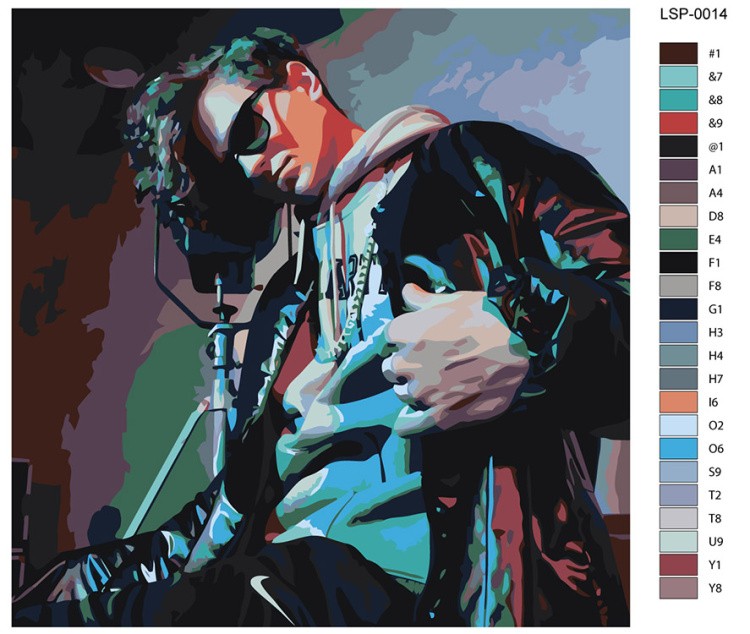 Картина по номерам «Рэпер ЛСП LSP: Олег Савченко 2» — картинка 2