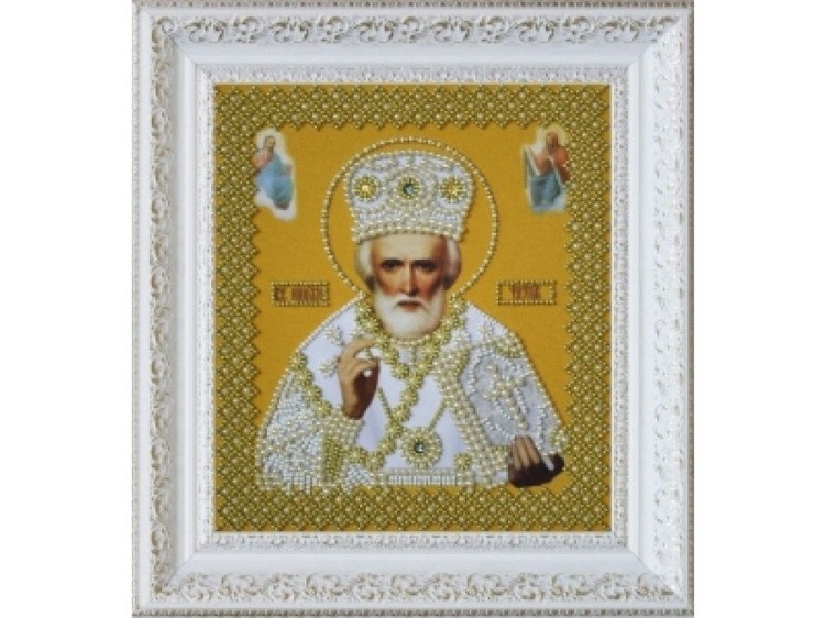 Набор для вышивания бисером «Икона св. Николая Чудотворца (золото)»