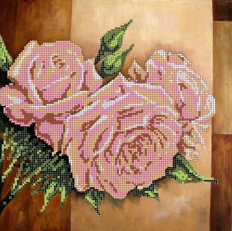 Рисунок на канве «Розовые розы»