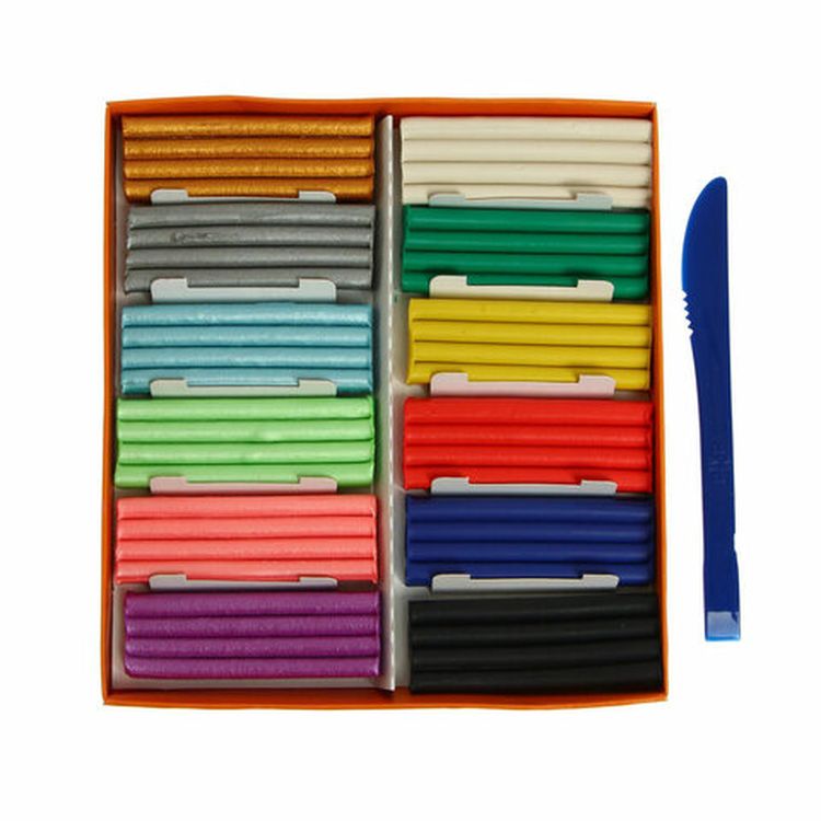 Пластилин классический Gamma «Оранжевое солнце», 12 цветов, 6 классических + 6 перламутровых, 156 г, стек — картинка 2