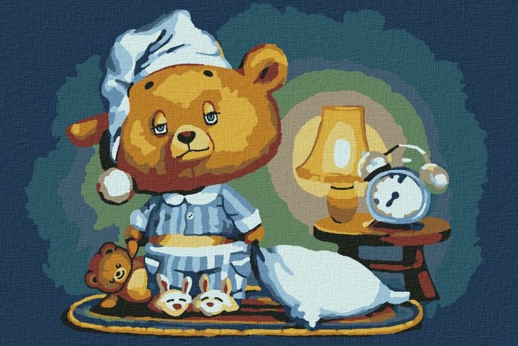 Картина по номерам «Сонный медвежонок»