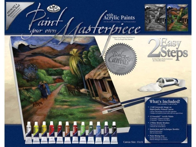 Картина по контурам гризайль «Горная дорога» — картинка 3