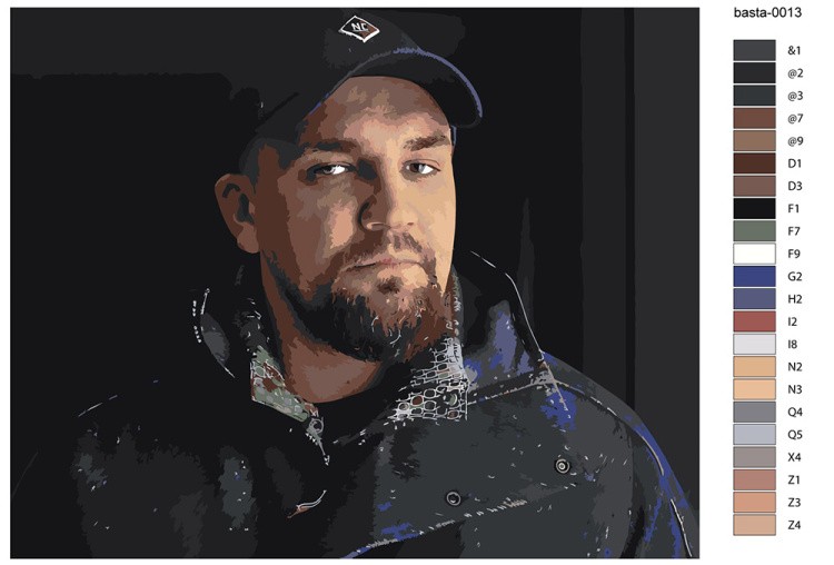 Картина по номерам «Рэпер Баста Василий Вакуленко 13» — картинка 2