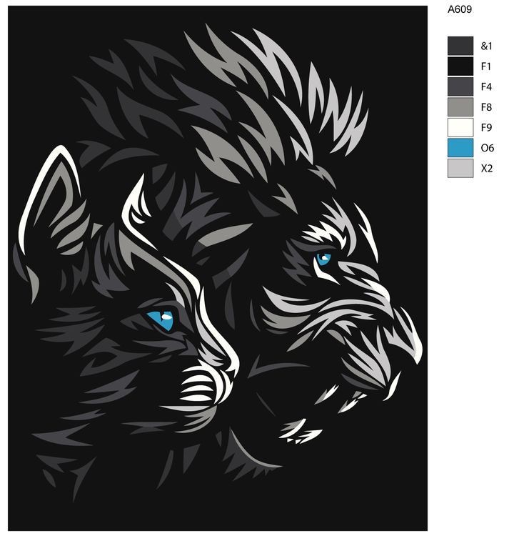 Картина по номерам «Черные кошки» — картинка 2