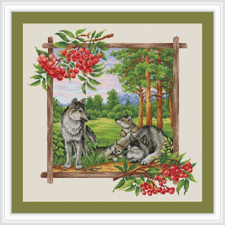 Набор для вышивания «Таежная семья. Волки» — картинка 2