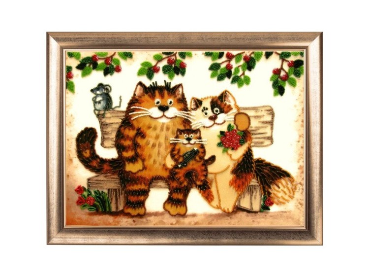 Набор для вышивания бисером «Семейство кошачьих»