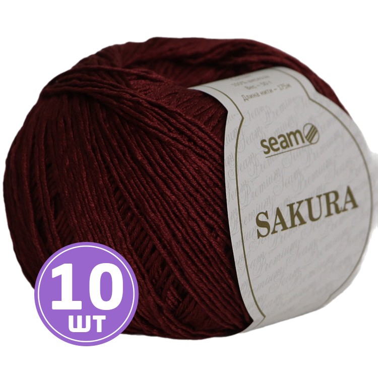 Пряжа SEAM SAKURA (Сакура) (1000), пряная вишня, 10 шт. по 50 г
