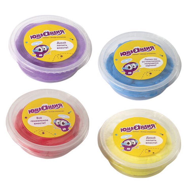 Масса для лепки лёгкая «Юнландик и домашние любимцы», 4 цвета по 45 мл, застывающая, Юнландия — картинка 3