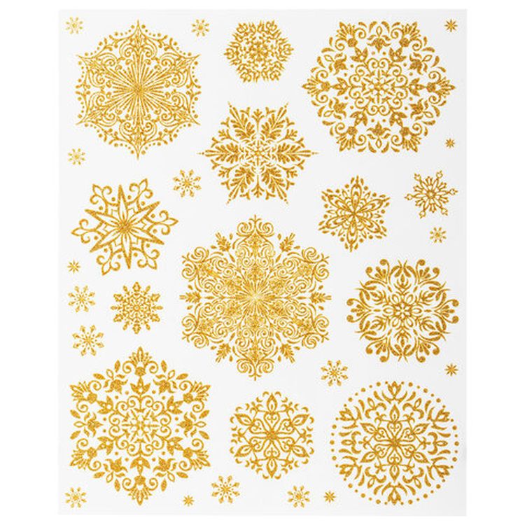 Украшение для окон и стекла «Золотистые снежинки 3» — картинка 2