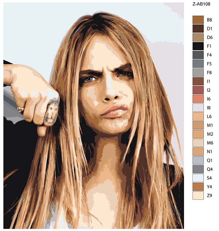 Картина по номерам «Кара Делевинь» — картинка 2