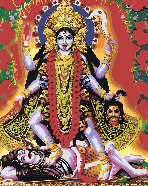 Картина по номерам «Религия индуизм Индия: богиня Кали и Шива»