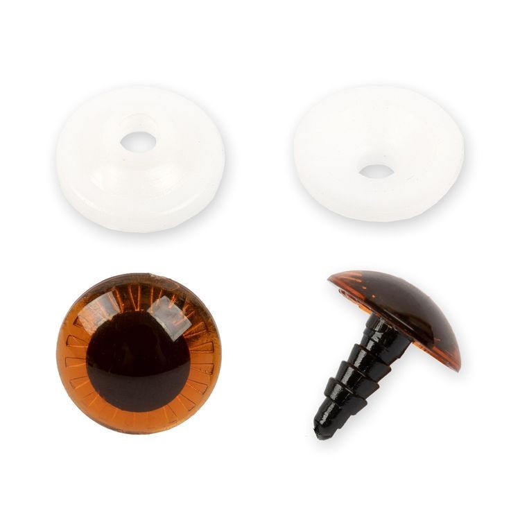 Глаза пластиковые с фиксатором (с лучиками), коричневые, d 18 мм, 50 шт., HobbyBe