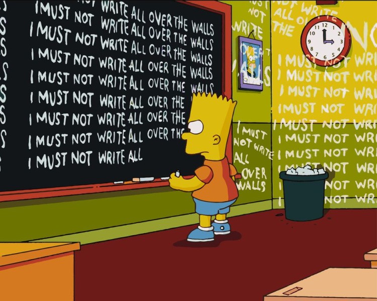 Картина по номерам «Simpsons Симпсоны: Барт пишет на доске»