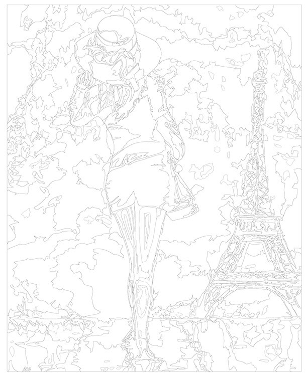 Картина по номерам «Девушка в красном платье» — картинка 3