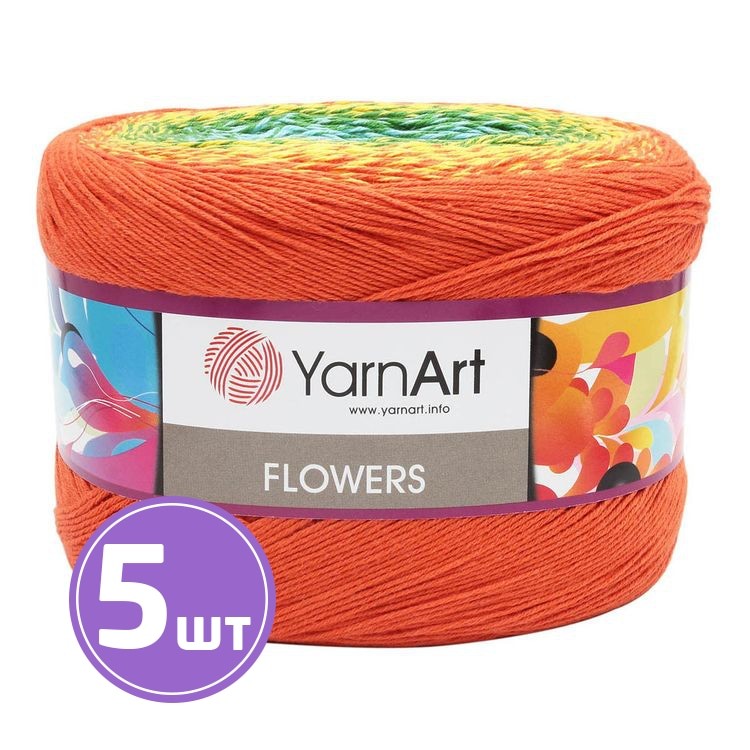 Пряжа YarnArt Flowers (255), мультиколор, 5 шт. по 250 г