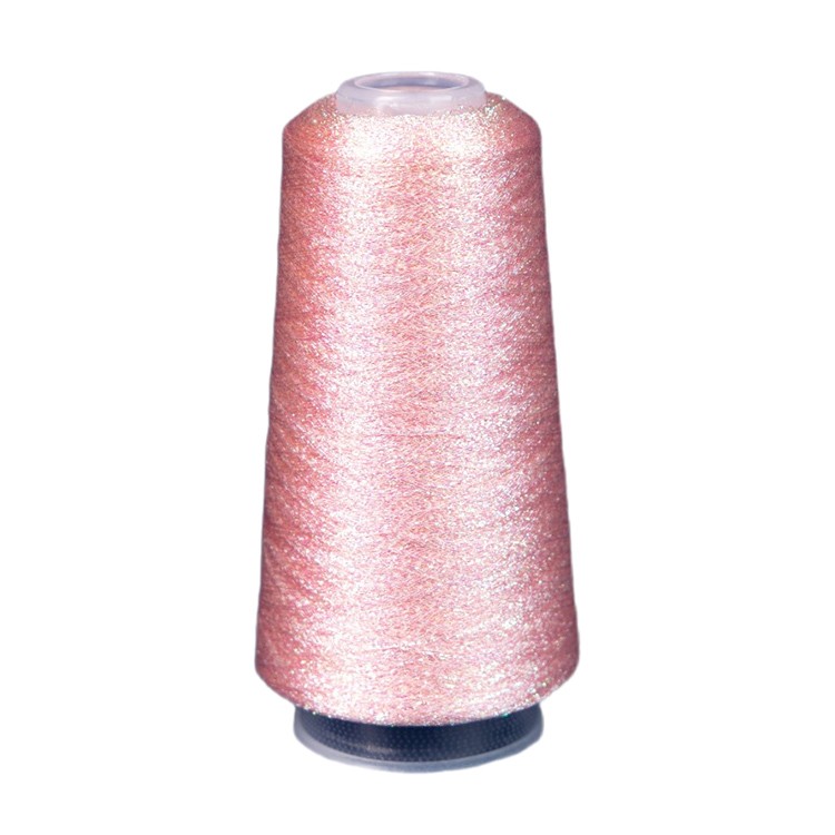 Пряжа бобинная OnlyWe Alluring shine (Аллюринг шайн) (L08), розовый с перламутровым люрексом, 1 шт., 50 г