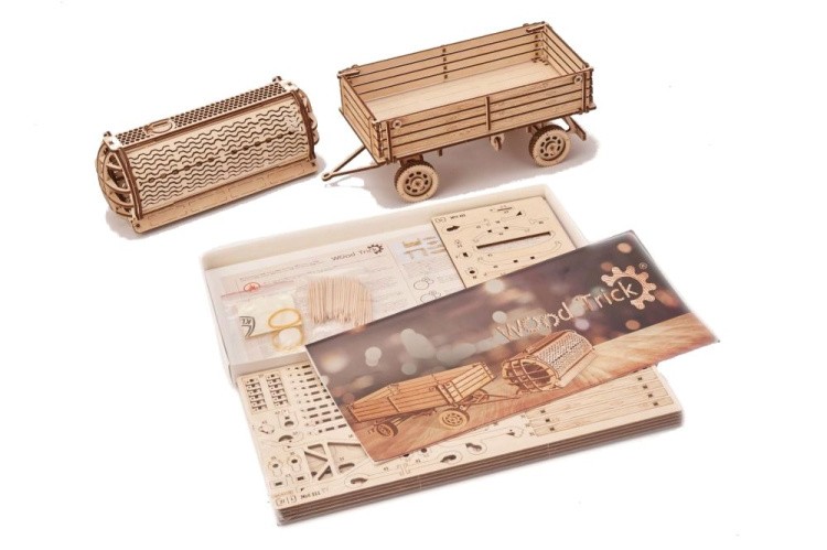 Деревянный конструктор «Трактор c прицепами», Wood Trick — картинка 6