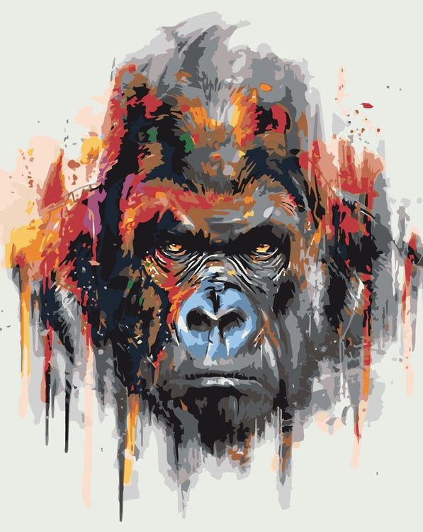 Картина по номерам «Акварельная горилла»