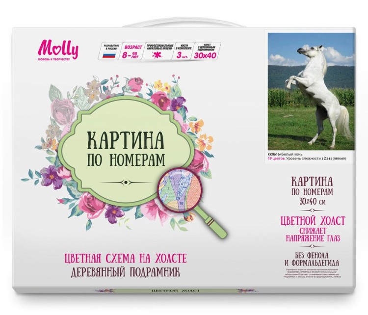 Картина по номерам «Белый конь» — картинка 2