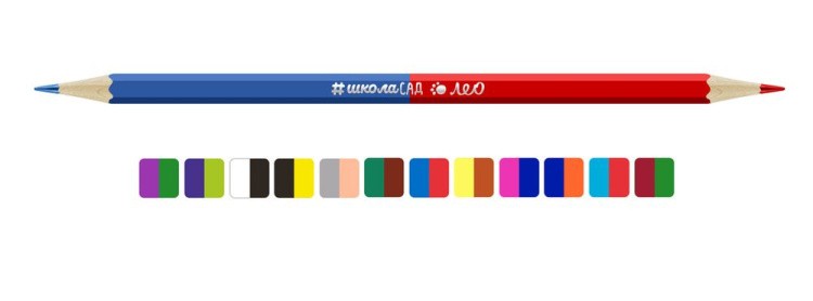 Набор двусторонних карандашей Лео «ШколаСад. Учись», 24 цвета — картинка 2
