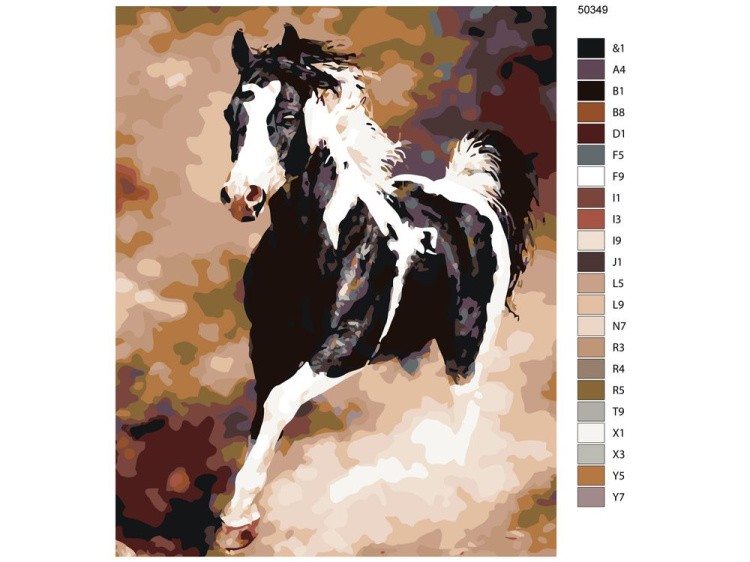 Картина по номерам «Скачущий конь» — картинка 2