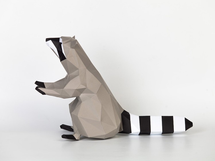 Бумажная модель для склеивания фигура «Енот» — картинка 2