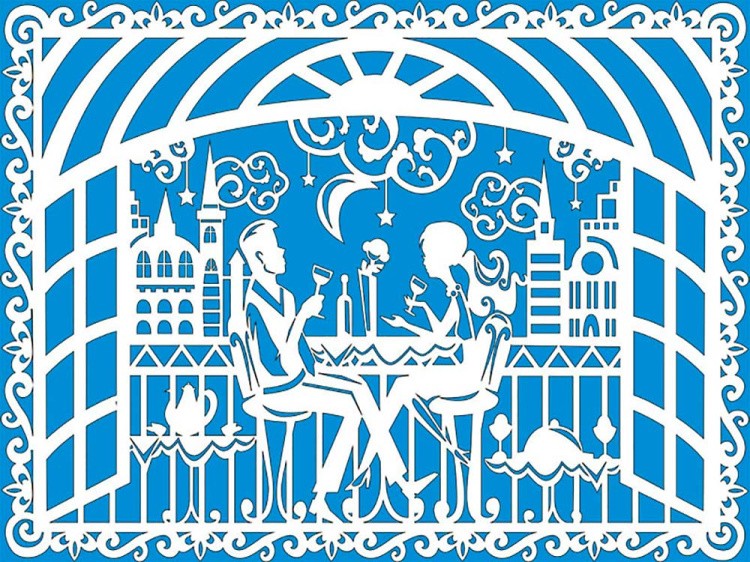 Вытынанка «Встреча в кафе» — картинка 6