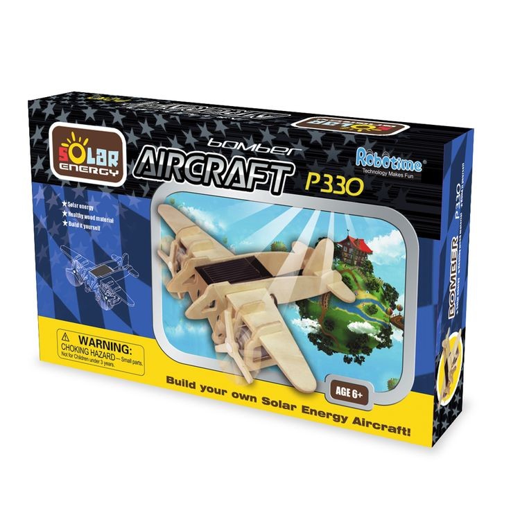 Деревянный 3D пазл Robotime «Бомбардировщик» — картинка 2