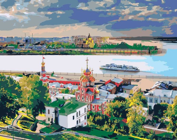 Картина по номерам «Вид на Волгу. Нижний Новгород»