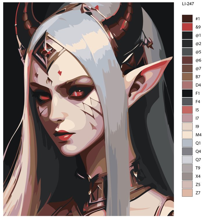 Картина по номерам «Девушка-косплей 4» — картинка 2