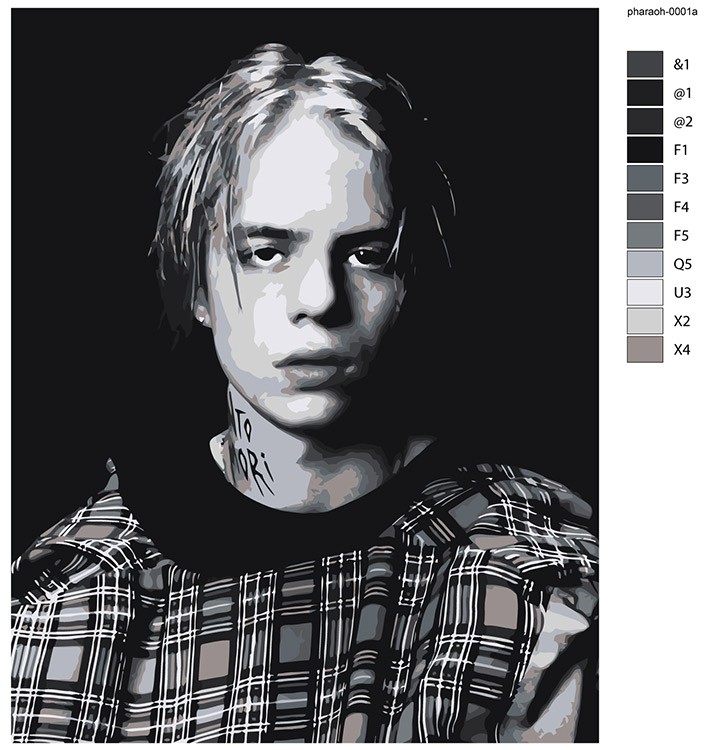 Картина по номерам «Рэпер Pharaoh Фараон» — картинка 2