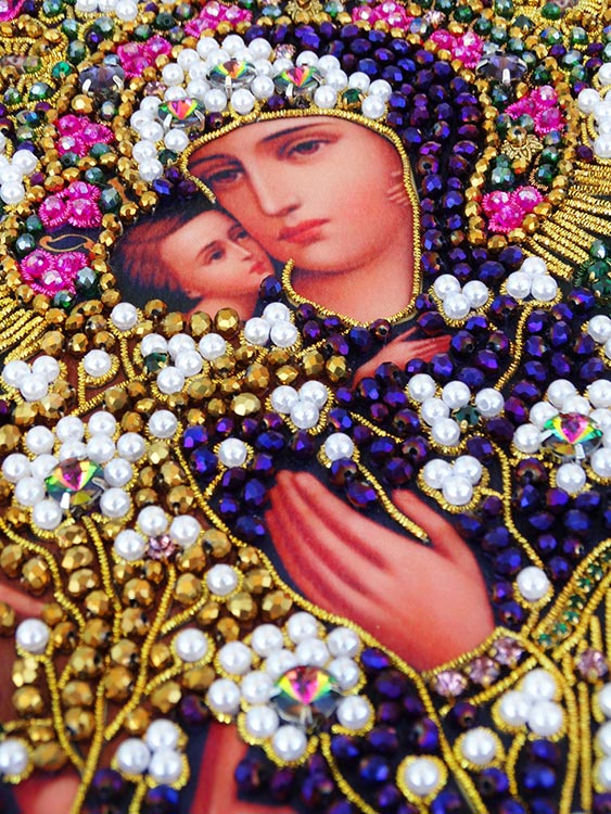 Набор для вышивания хрустальными камнями Богородица «Феодоровская» (маленькая) — картинка 8