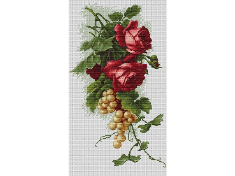 Набор для вышивания «Красные розы с виноградом»