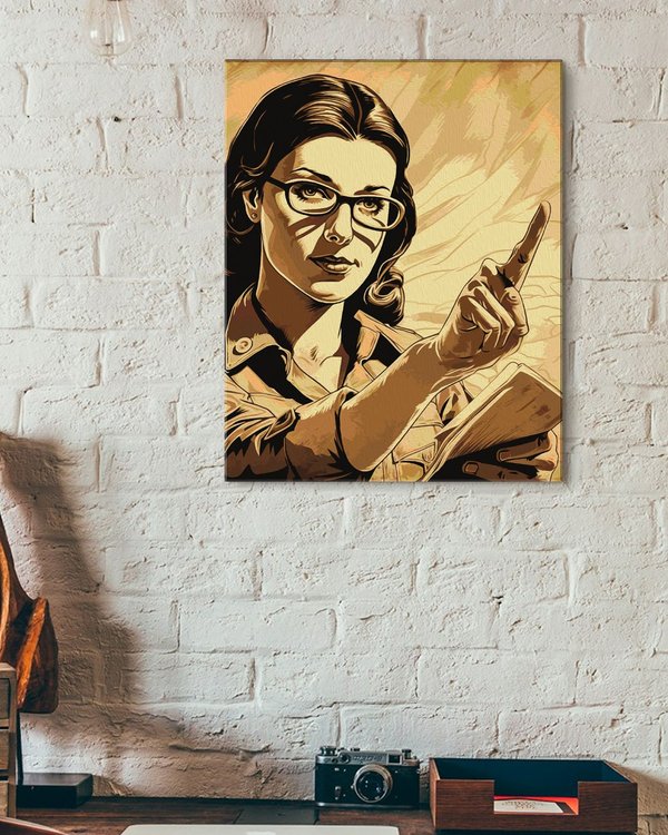 Картина по номерам «Плакат в стиле 60-х с девушкой» — картинка 3