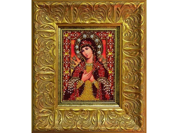Набор вышивки хрустальными камнями «Богородица Семистрельная» — картинка 2