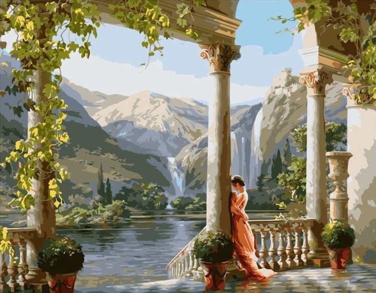 Картина по номерам «Девушка и горы»